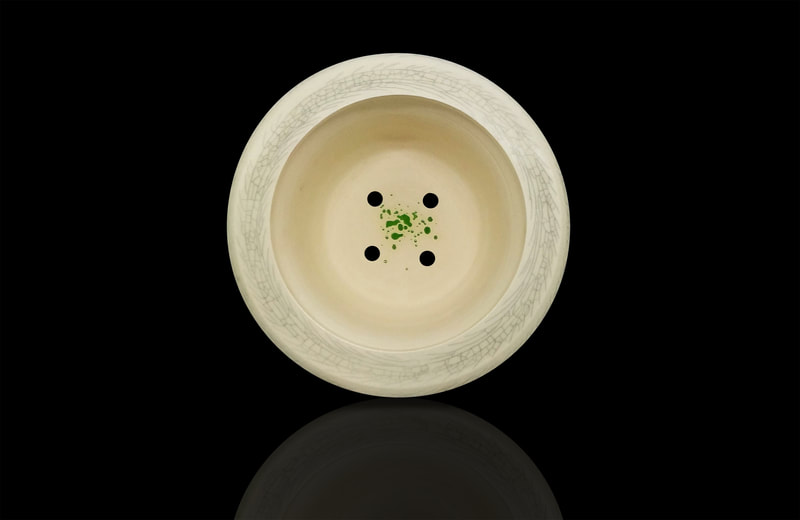 Inside of Ceramic Green Bonsai pot