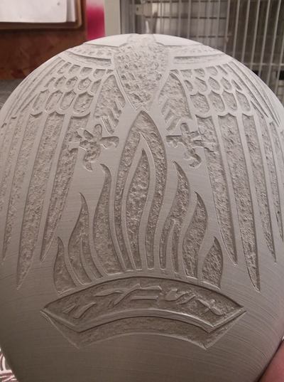 Phoenix being carved in clay