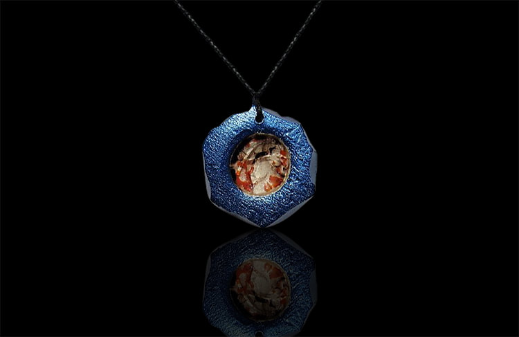 Handmade ceramic Glass Necklace 
