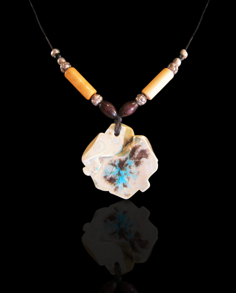 Rock style ceramaic necklace handmade by Matthew Kennedy Ceramic Artist