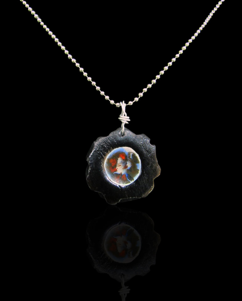 Glass rock necklace by Matthew Kennedy ceramic artist