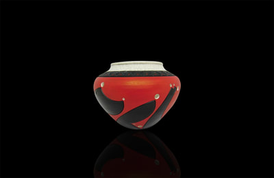 Black and Red Vase