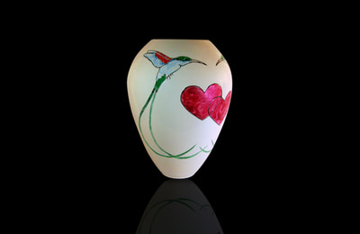 Hummingbird Ceramic Vase