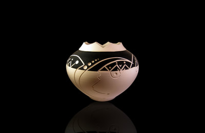 Black and white Ceramic Vase