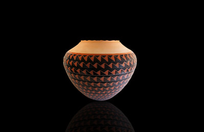 Mexican style clay with small intricate detail Ceramic Vase